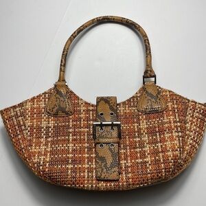 Roman Handbag animal print and plaid